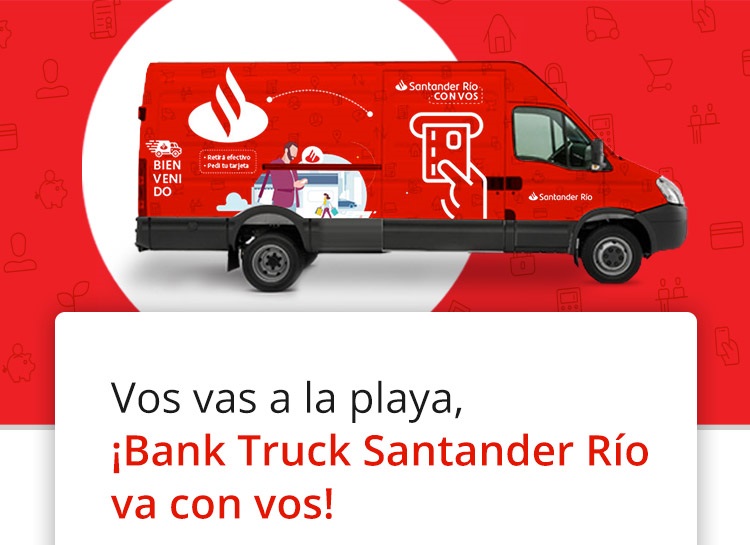 Santander Río innova con un «bank truck» en Pinamar