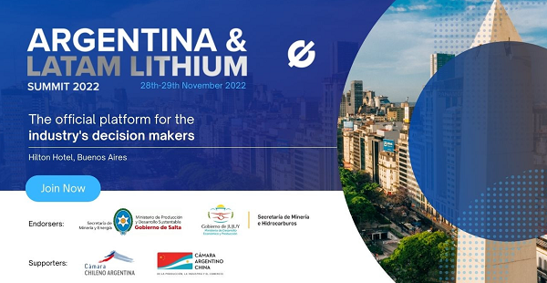 Se viene la Cumbre del Litio oficial de Argentina “Argentina & LATAM Lithium Summit 2022”